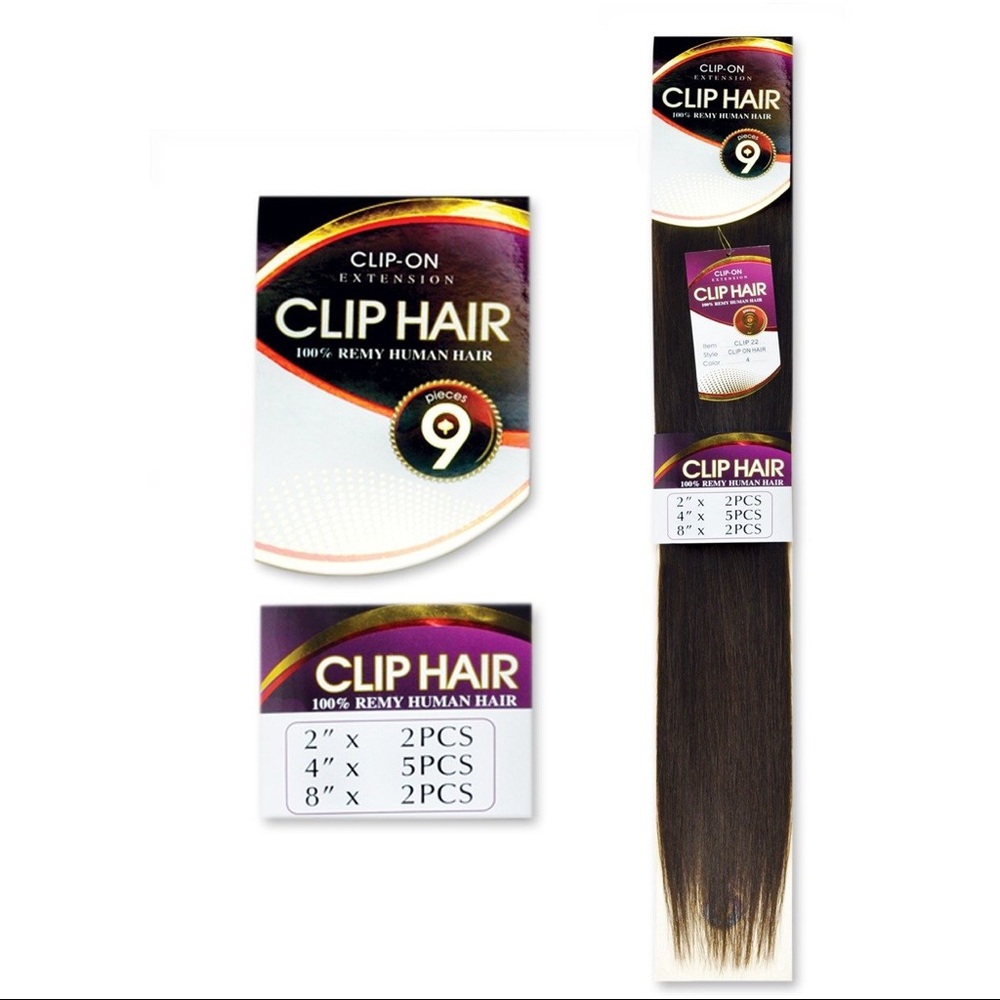 Remy Clip on 100% human hair 9 pieces 1b 18”